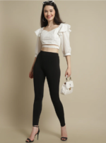 WHITE SCHIFFLI CROP TOP