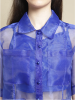 BLUE ORGANZA SHIRT WITH CAMI